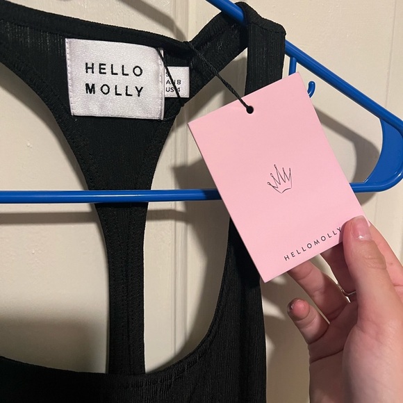 Hello Molly Black Midi Sheath Dress Scoop Neck Sleeveless - Picture 2 of 3